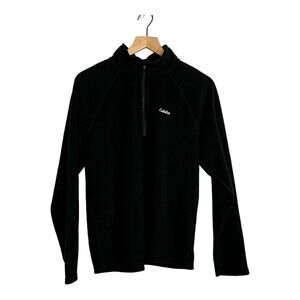 Cabela's Pullover Fleece Heavyweight Quarter Zi Thermal Jacket Black Size Medium